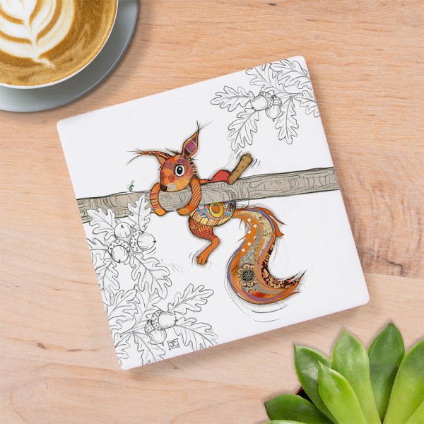 Bug Art 'Sammy Squirrel' Ceramic Coaster