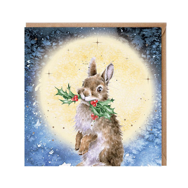 Wrendale Designs 'By the Light of the Moon' Rabbit Christmas Card