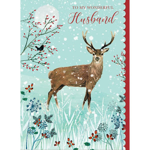 Otter House 'Husband' Stag Christmas Card