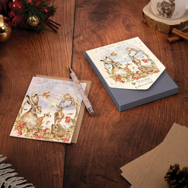 Wrendale Designs 'Walking in a Winter Wonderland' Christmas Card Pack 0f 8