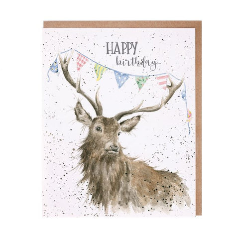 Wrendale Designs 'Birthday Bunting' Stag Birthday Card