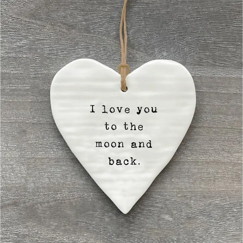To the Moon and Back Hanging Heart Ornament