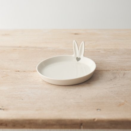 Porcelain Rabbit Ears Trinket Dish
