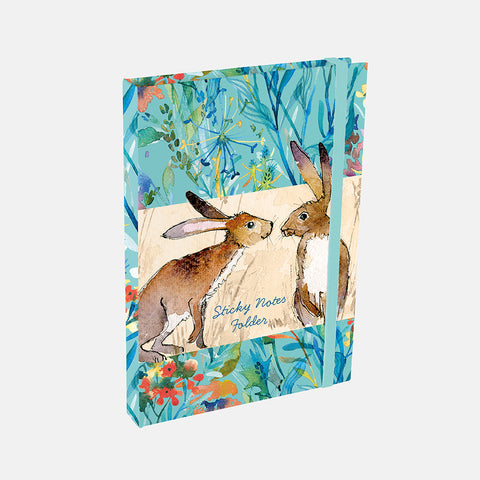 The Gifted Stationery Company 'Kissing Hares' Sticky Note Folder