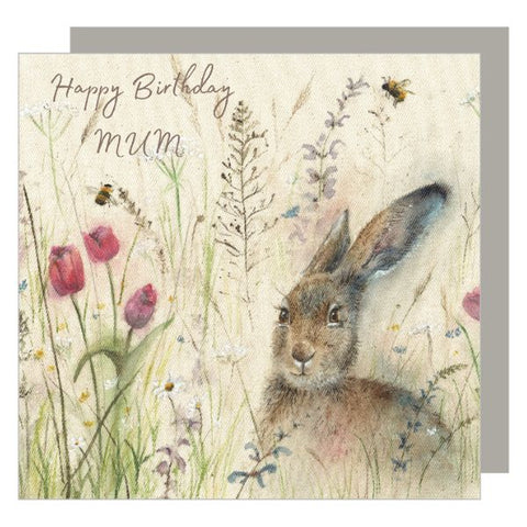 Love Country 'Happy Birthday Mum' Hare Greeting Card