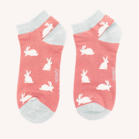 Miss Sparrow Rabbit Trainer Socks - Dusky Pink