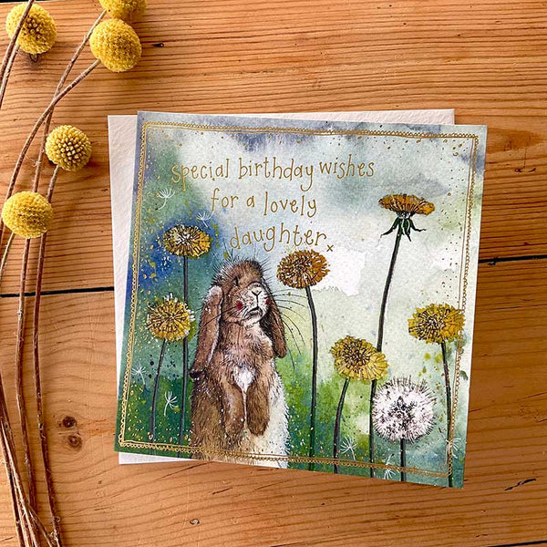 Alex Clark 'Rabbit and Dandelions' Daughter Birthday Card