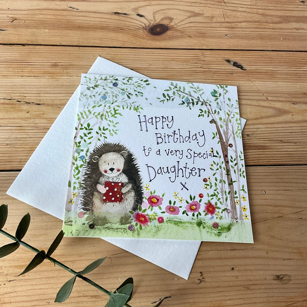 Alex Clark Woodland Hedgehog Daughter Birthday Card