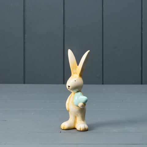 Ceramic Standing Rabbit with Heart