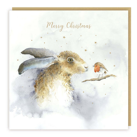 Love Country 'The Hare & the Robin' Christmas Card Pack of 5 - Binky Brothers