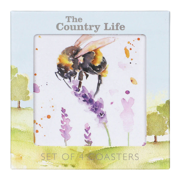 Country Life Set of 4 Bee Coasters