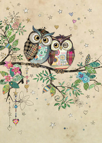 Owl Couple Greeting Card by Bug Art - Binky Brothers