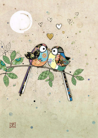 Bird Kiss Greeting Card by Bug Art - Binky Brothers