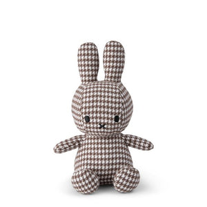 Miffy Rabbit Sitting Dogtooth-Brown Plush Toy