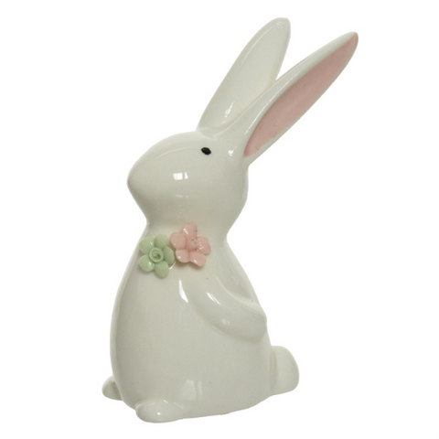 Porcelain Looking Up Bunny Ornament