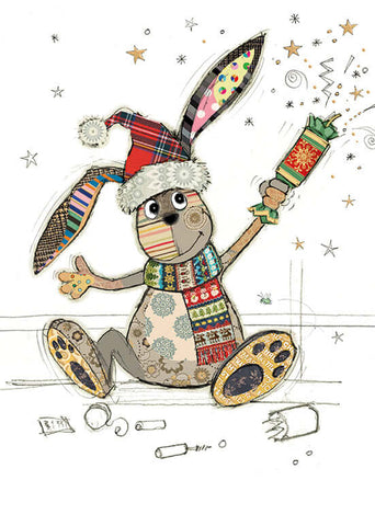 Cracker Bunny Christmas Card by Bug Art - Binky Brothers