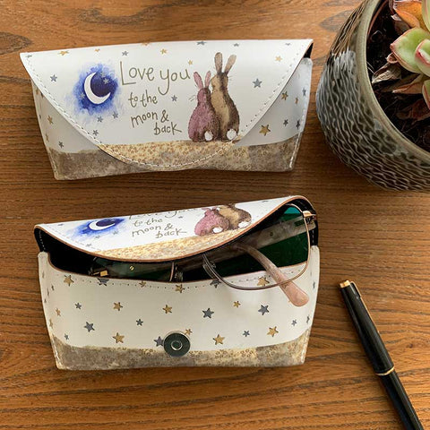 Alex Clark 'Love You To The Moon' Rabbits Glasses Case