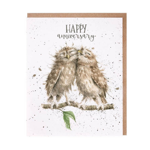 Wrendale Designs 'Happy Anniversary' Owl Greeting Card - Binky Brothers