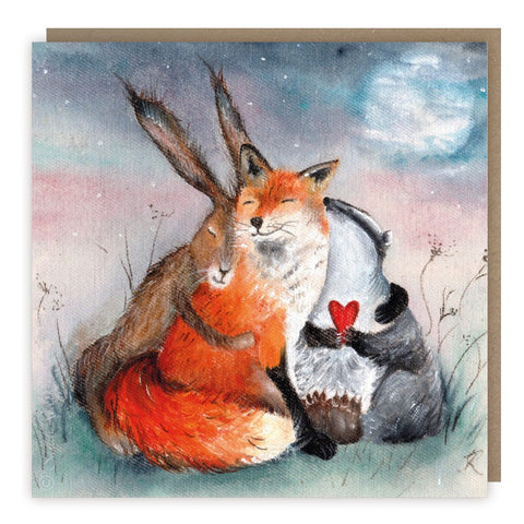 Love Country 'Peace and Huggles' Wildlife Greeting Card