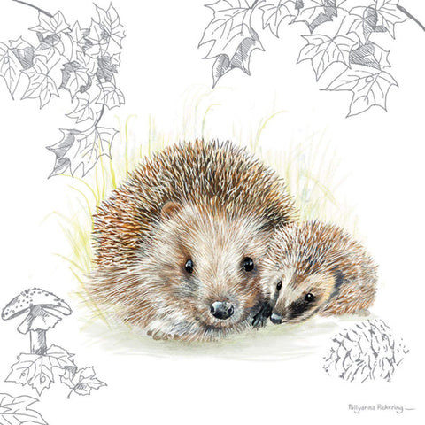 Pollyanna Pickering The Countryside Collection Hedgehog Pair Greeting Card - Binky Brothers