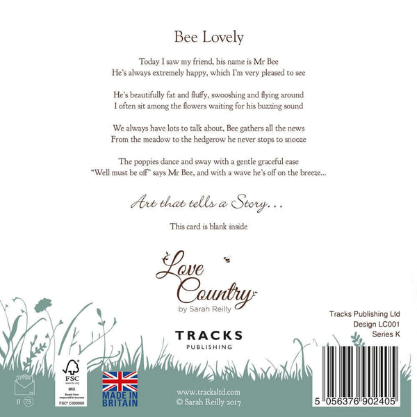 Love Country 'Bee Lovely' Hare Greeting Card