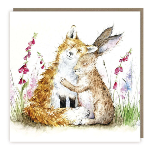 Love Country 'Best Friends' Hare & Fox Greeting Card