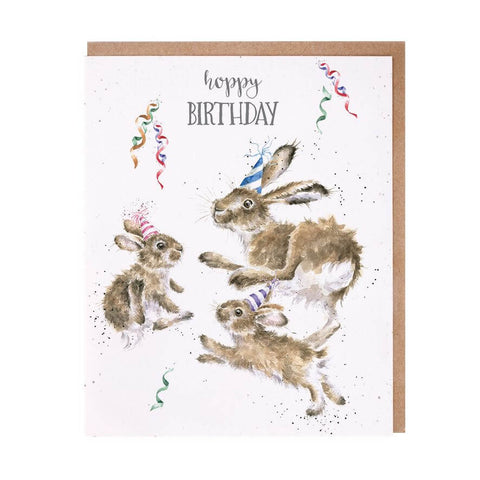 Hoppy Birthday Rabbit Card by Wrendale Designs - Binky Brothers