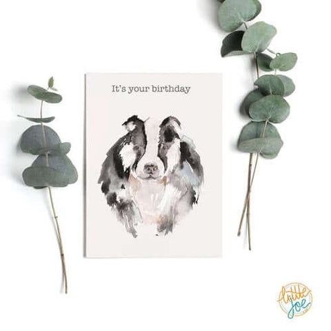Meg Hawkins Art It's Your Birthday Badger Greeting Card - Binky Brothers