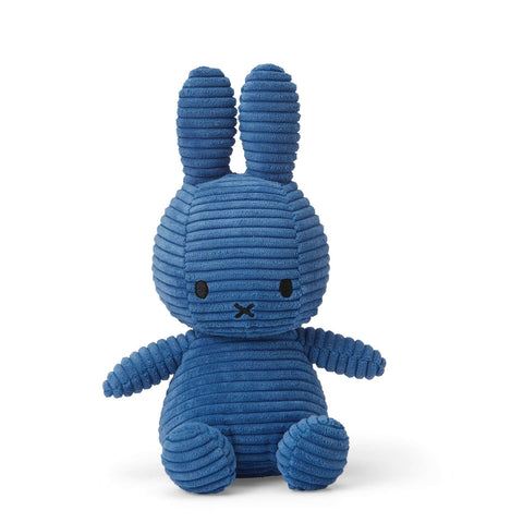 Miffy Rabbit Sitting Corduroy Cobalt Blue Plush Toy 23cm - Binky Brothers
