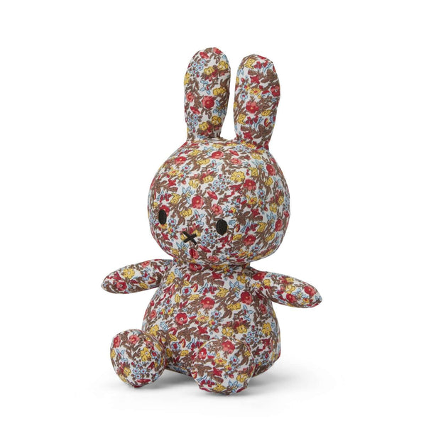 Miffy Rabbit Sitting Ditsy Flower Red Plush Toy 23cm - Binky Brothers