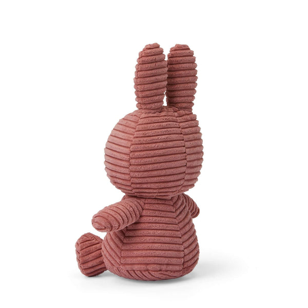Miffy Rabbit Sitting Corduroy Dusty Rose Plush Toy 23cm - Binky Brothers