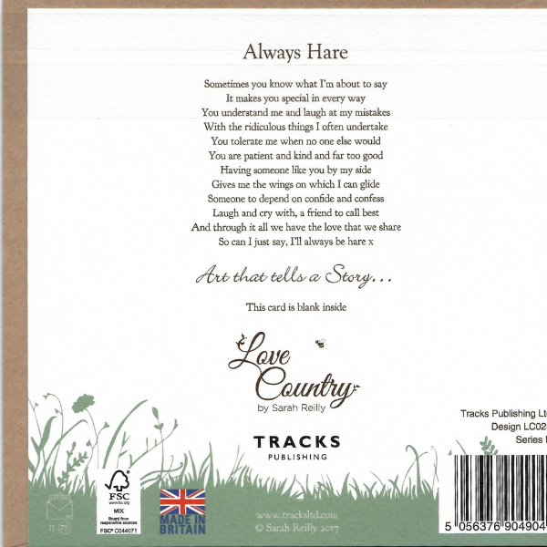 Love Country 'Always Hare' Greeting Card