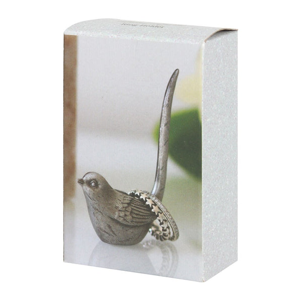 Iron ring holder shaped like a sparrow in gift box