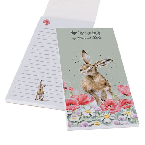 Wrendale Designs 'Field of Flowers' Hare Magnetic Shopping Pad