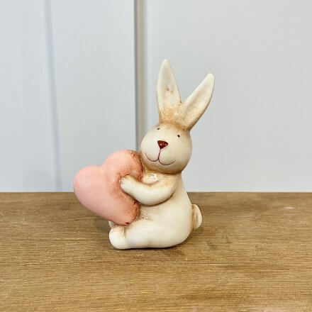 Ceramic Rabbit Ornament with Heart - Binky Brothers