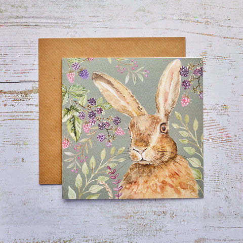 Langs Hare Berries Greeting Card - Binky Brothers
